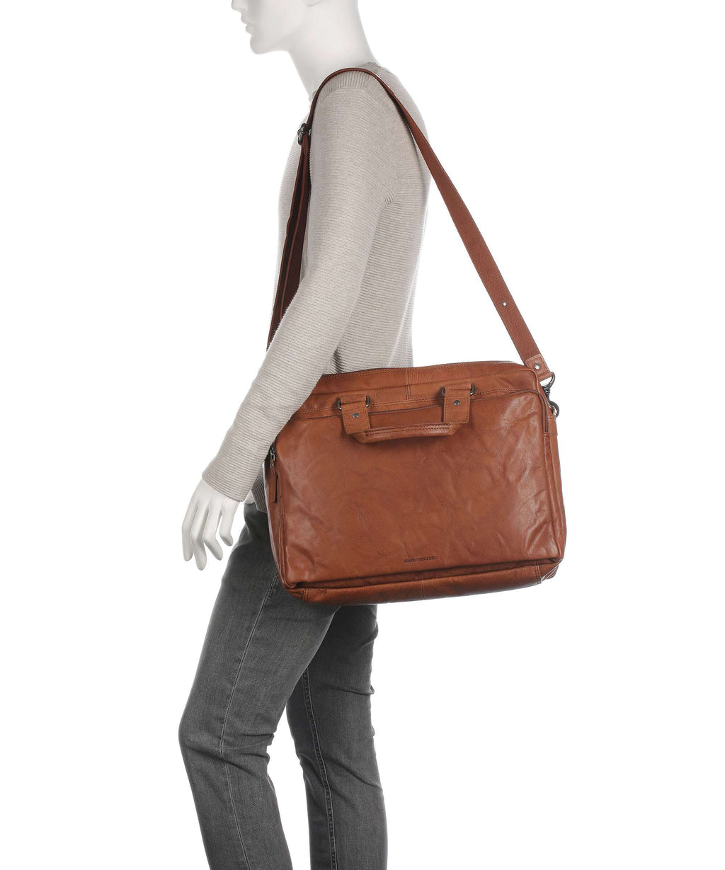 Spikes & Sparrow Bronco Briefcase brandy