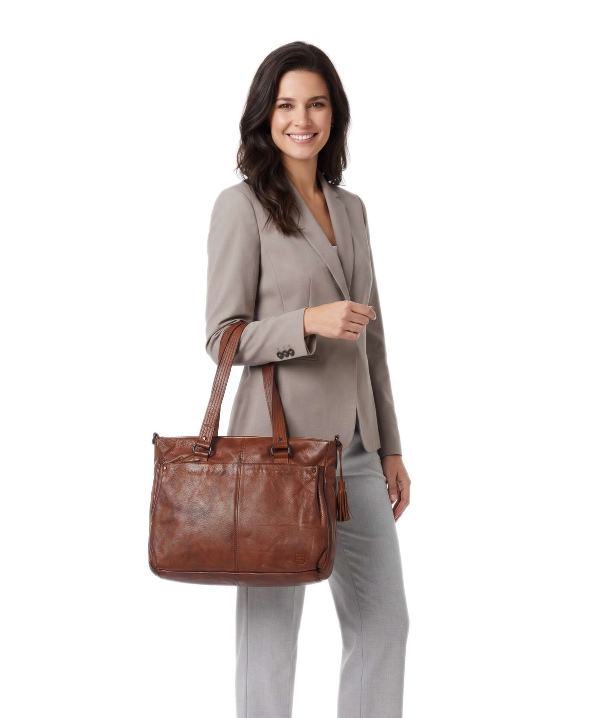 Spikes & Sparrow Apache Chrissey Briefcase brandy