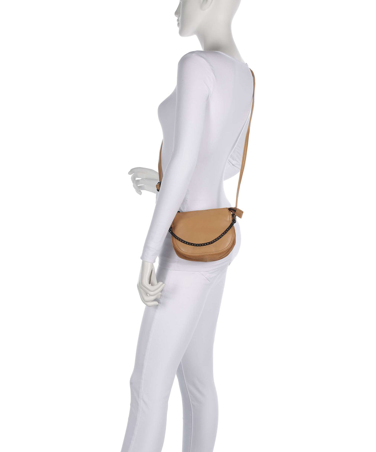 Spikes & Sparrow Suede Mix Delaine Crossbody bag camel
