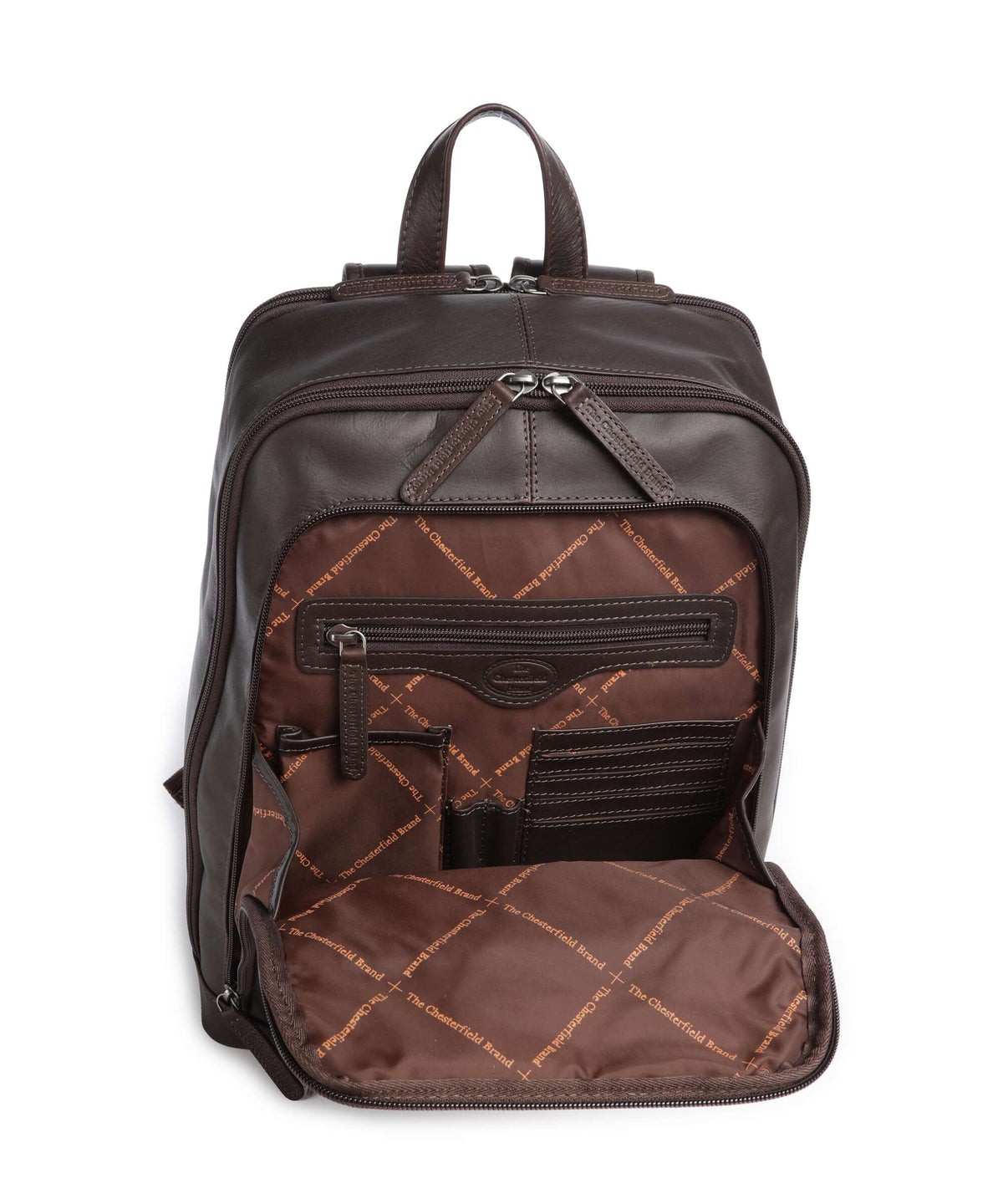 The Chesterfield Brand Wax Pull Up Cow Detroit Backpack brown
