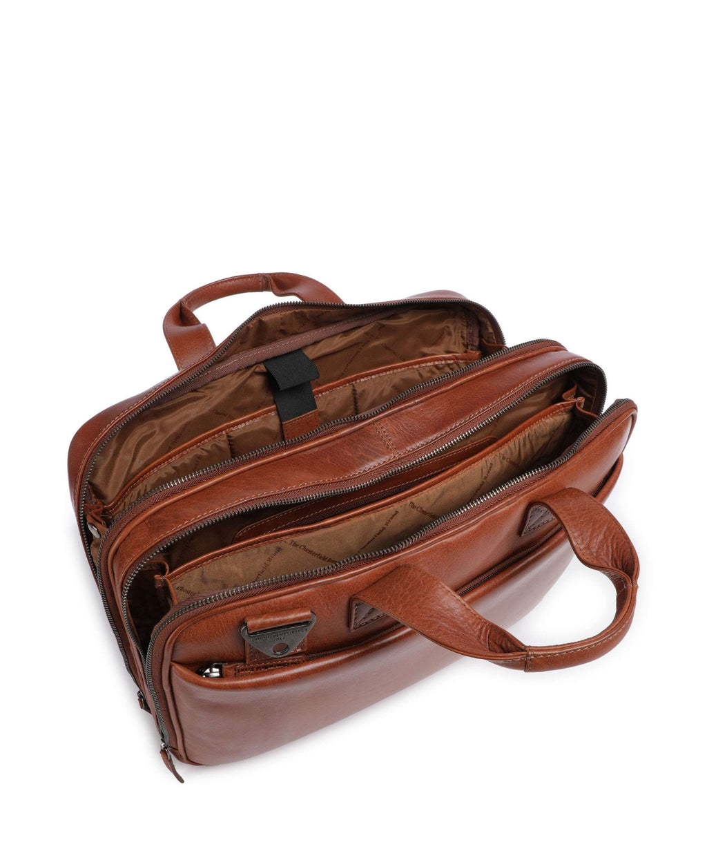 The Chesterfield Brand Novum Iseo Briefcase cognac