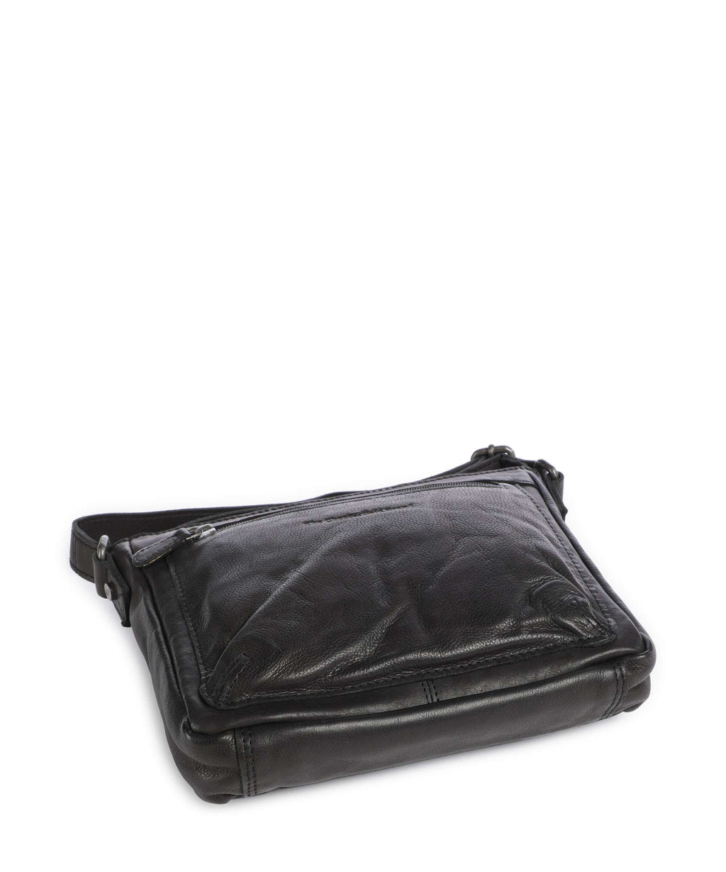 The Chesterfield Brand Washed Waxed Cow Aston Crossbody bag black