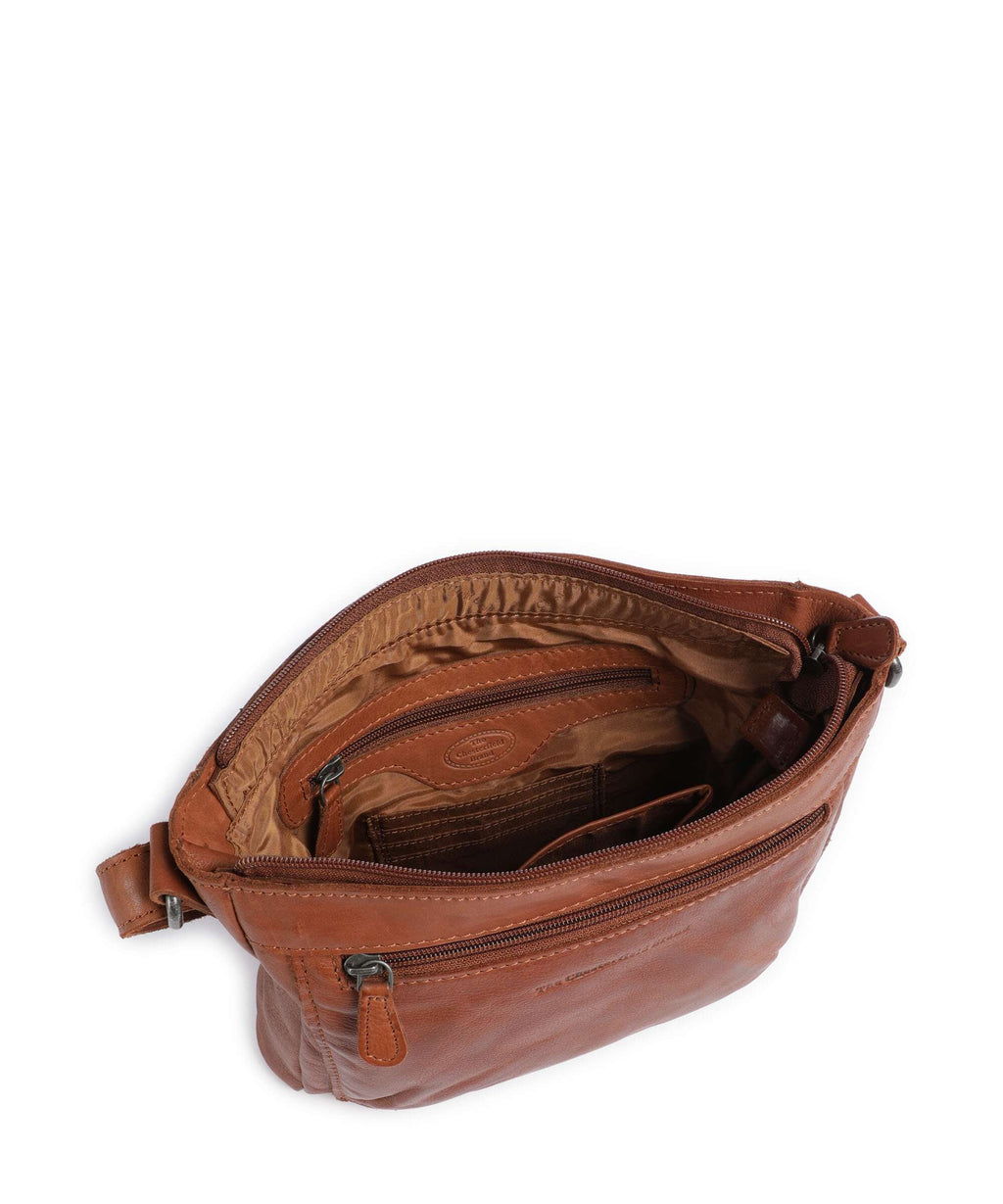 The Chesterfield Brand Washed Waxed Cow Aston Crossbody bag cognac