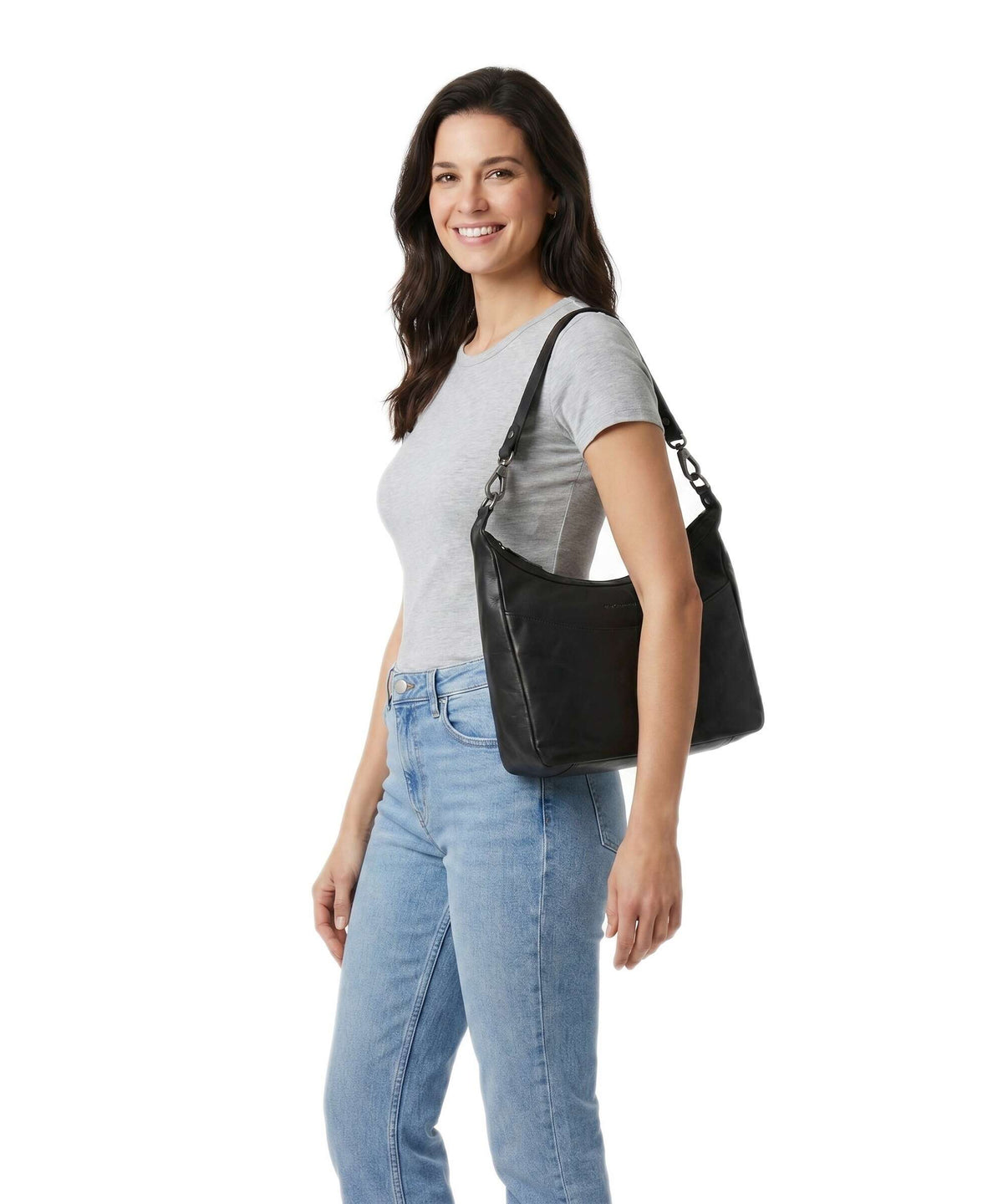 The Chesterfield Brand Wax Pull Up Cow Olvia Hobo bag black