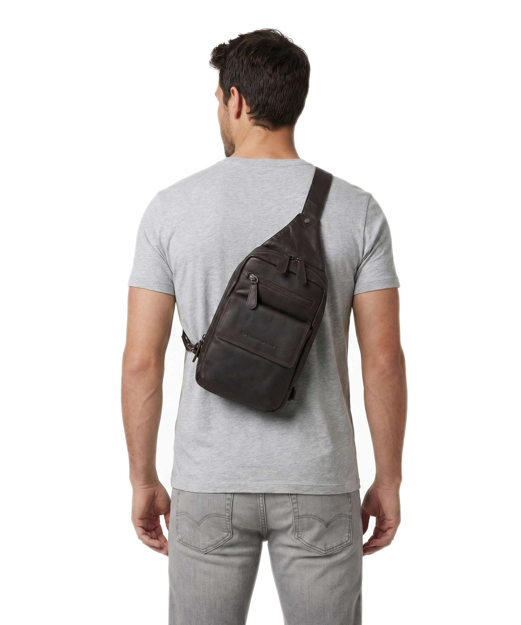 The Chesterfield Brand Wax Pull Up Cow Turelle Sling bag brown
