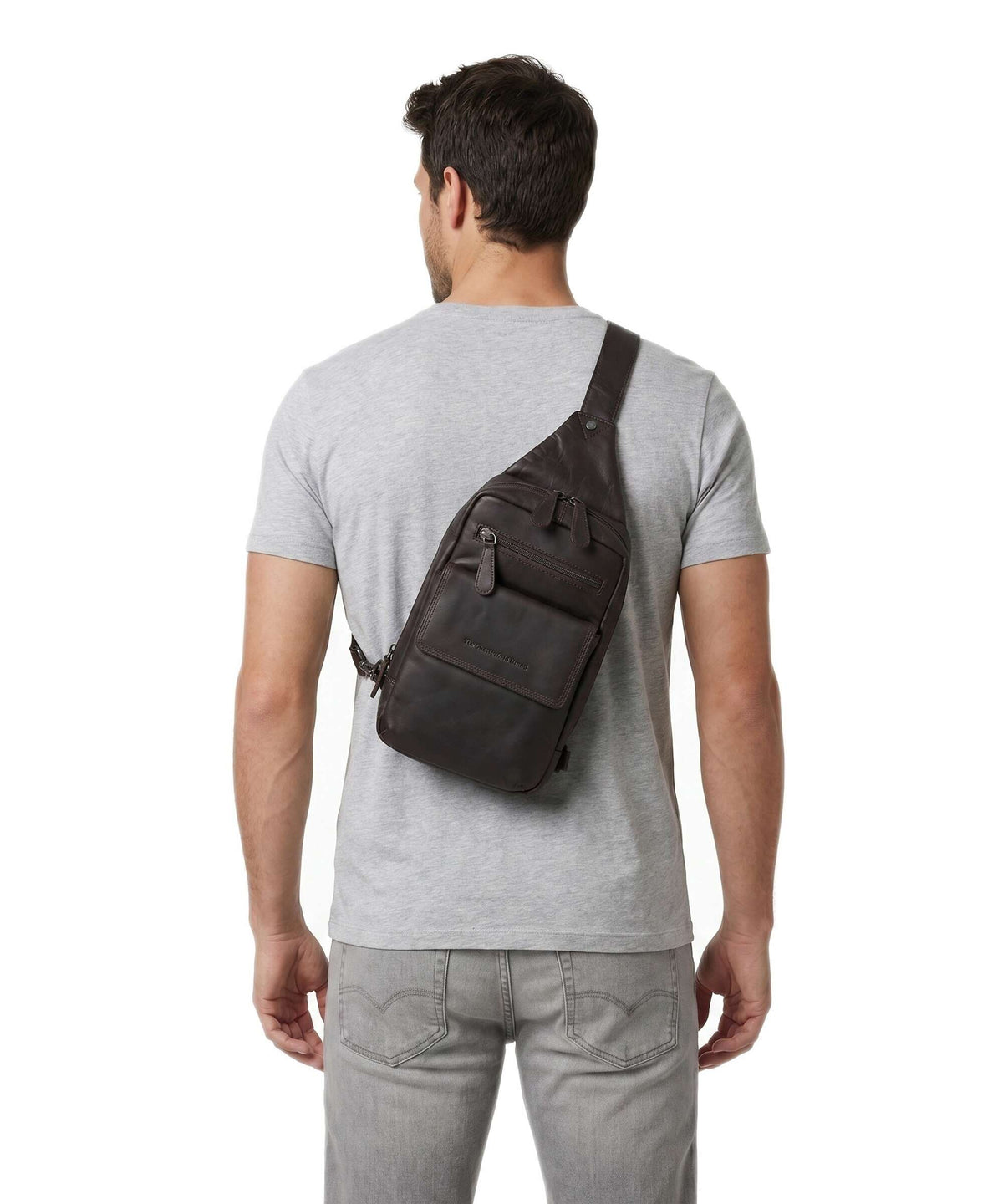 The Chesterfield Brand Wax Pull Up Cow Turelle Sling bag brown