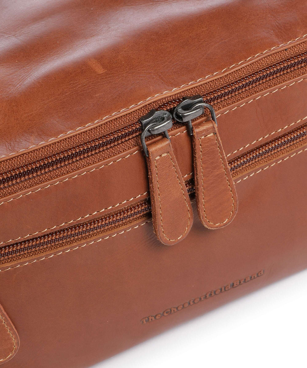 The Chesterfield Brand Wax Pull Up Cow Elmia Toiletry bag cognac