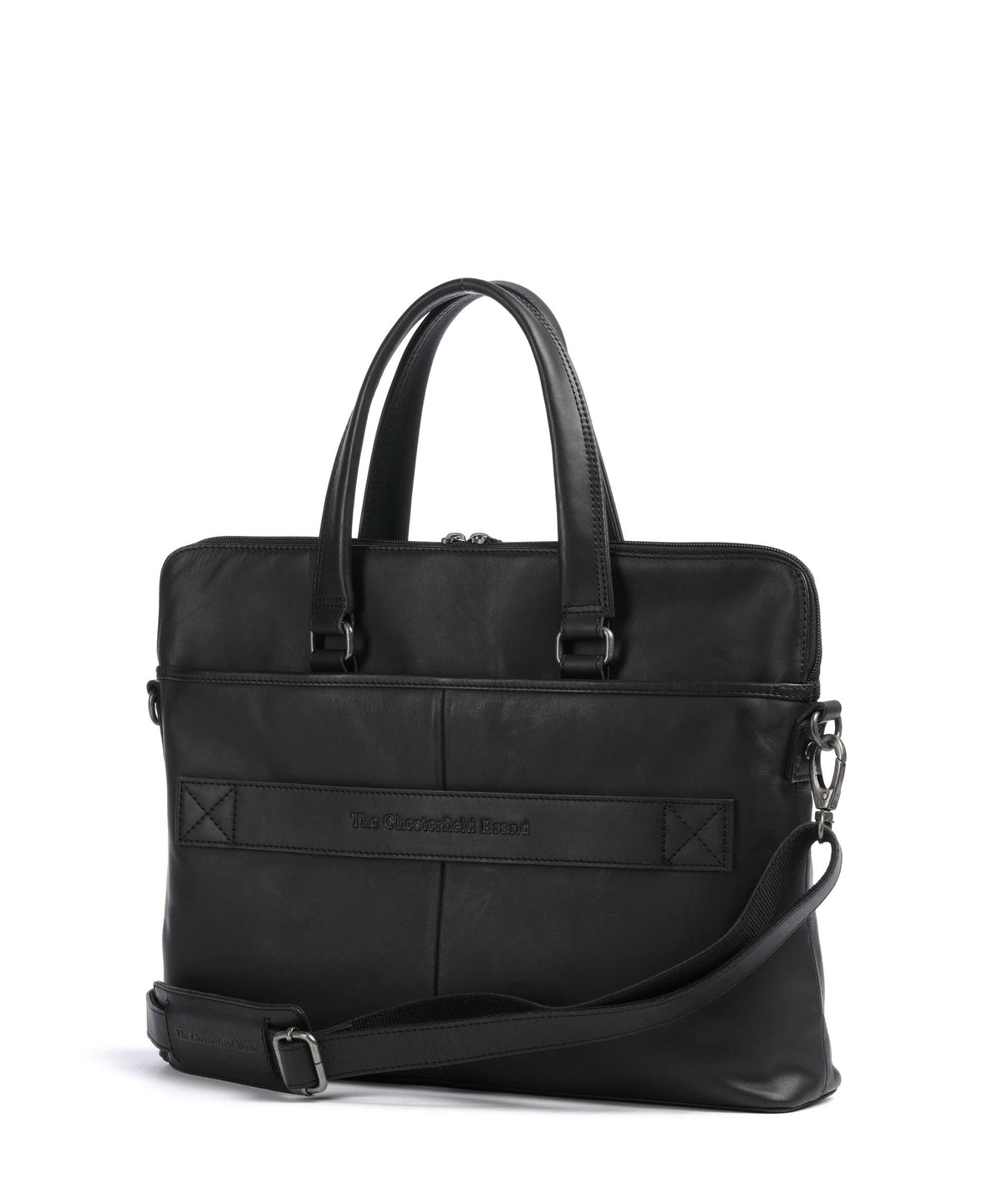 The Chesterfield Brand Wax Pull Up Cow Elvas Laptop bag black