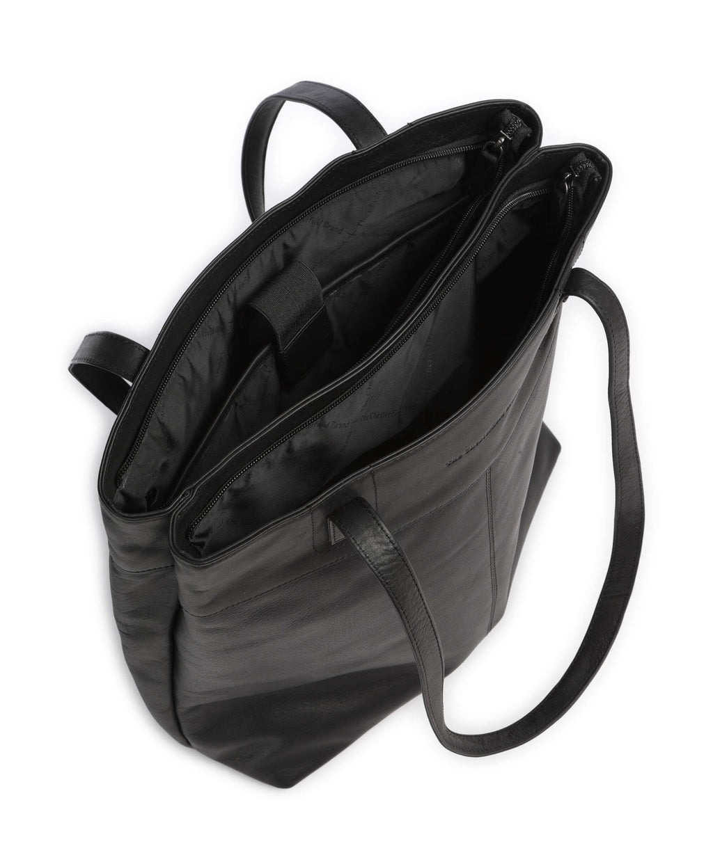 The Chesterfield Brand Wax Pull Up Cow Solvia Tote bag black
