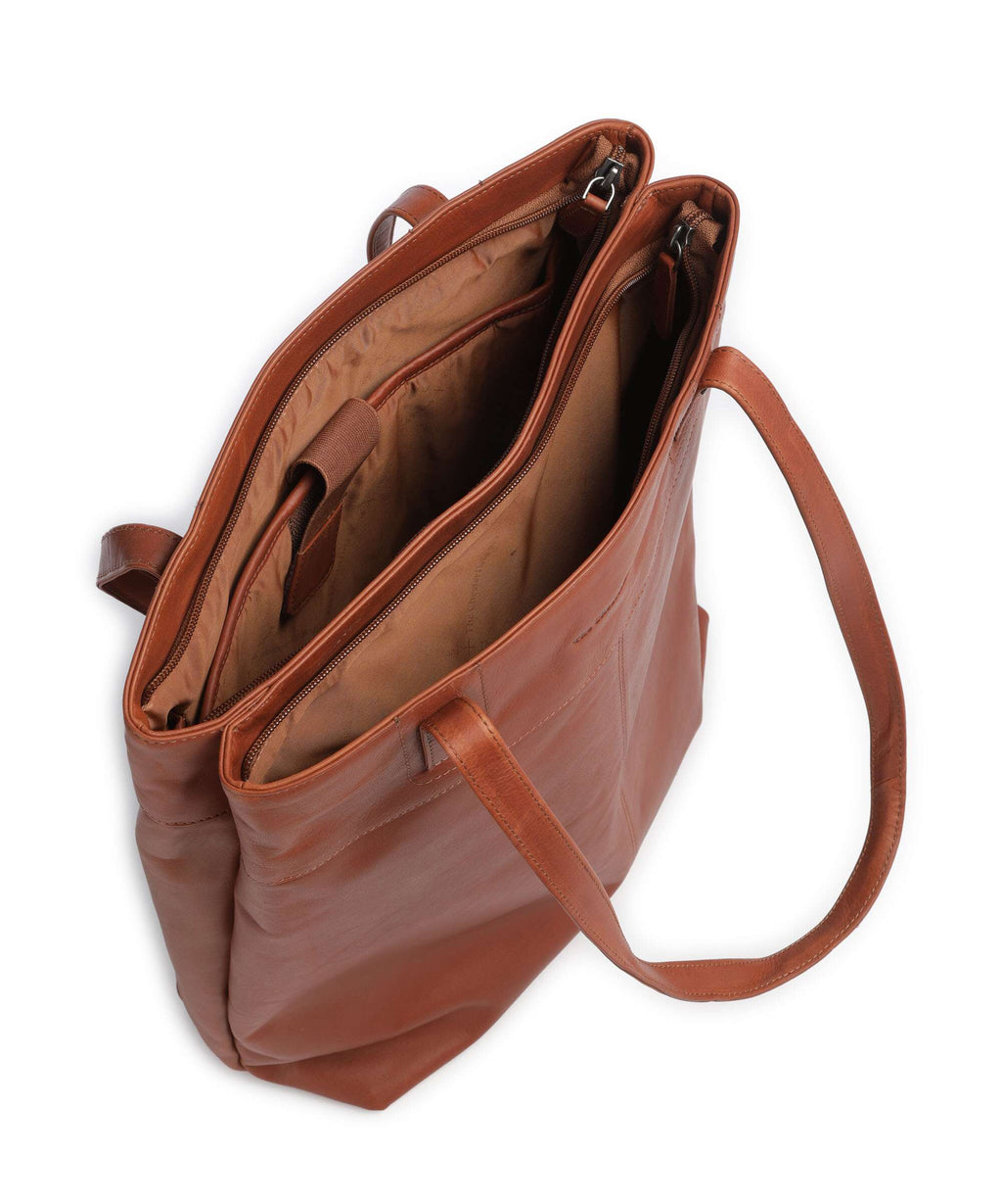 The Chesterfield Brand Wax Pull Up Cow Solvia Tote bag cognac