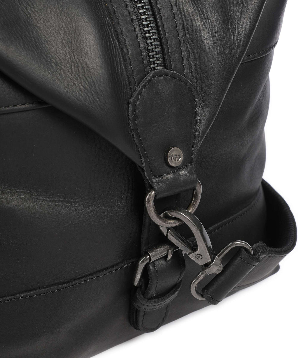 The Chesterfield Brand Wax Pull Up Cow Portsmouth 2 Weekend bag black