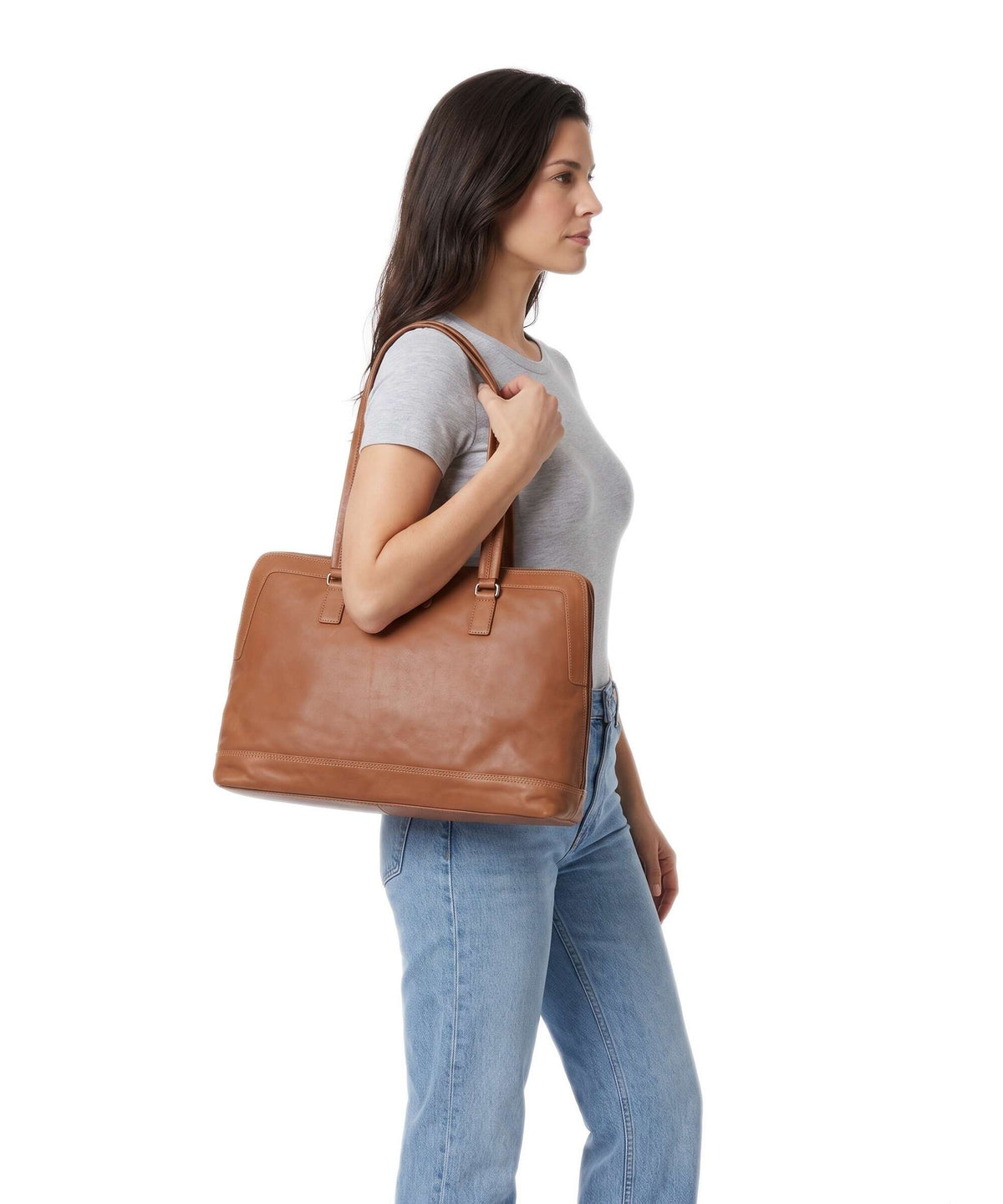 The Chesterfield Brand Wax Pull Up Cow Isara Tote bag cognac